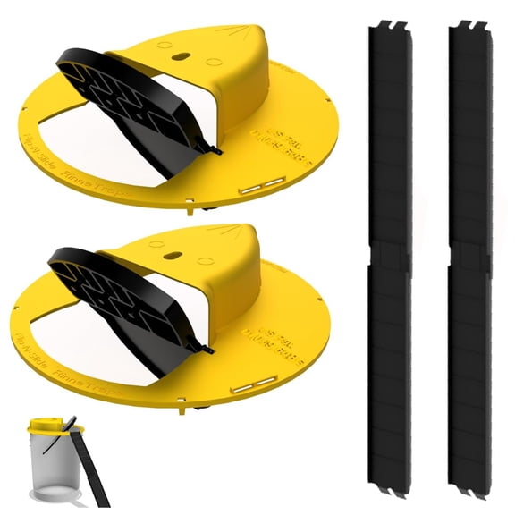2PCS Mouse Rat Trap Bucket,5 Gallon Mouse Rat Traps Indoor for Home,Reusable Bucket Lid Rat Traps Indoor Outdoor,Mouse Catching Tool