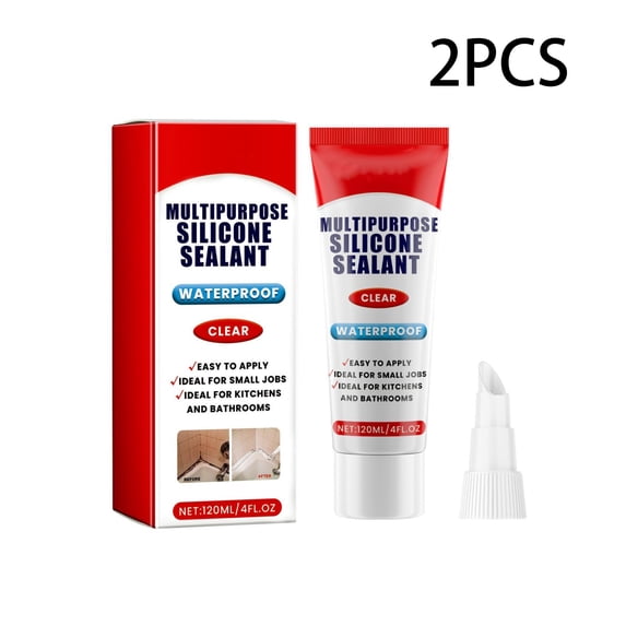 2PCS Multi Functional Sealant With Waterproof And Moisture Proof Formula, Kitchen Countertop Bathroom Tile Adhesive For Grouting, Caulking, Repair, 120Ml