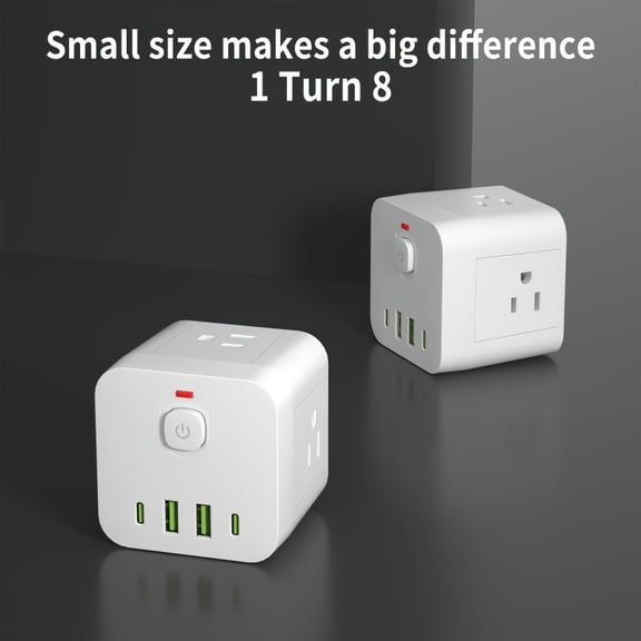 2PCS Multi Plug Outlet Extender, 4-Sided Wall Socket Adapter with 2 USB-A & 2 USB-C Ports, Compact Power Charger for Cruise Ship, Travel, Home, Office & Dorm