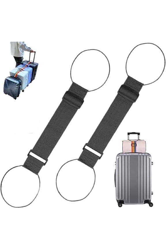 2PCS Multi Use Strong Adjustable Luggage Connector Straps, Elastic Fastening Belt, Rainbow Travel Straps Waterproof, High-Strength Durable for Luggage