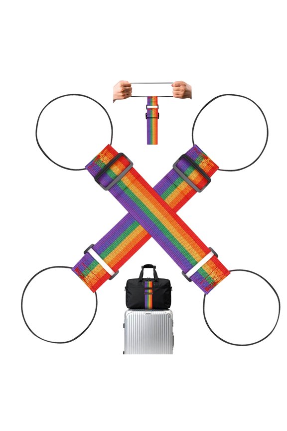 2PCS Multi Use Strong Adjustable Luggage Connector Straps, Wear-Resistant Elastic Fastening Belt for Secure Stacking, Flexible Strap for Luggage and Suitcase