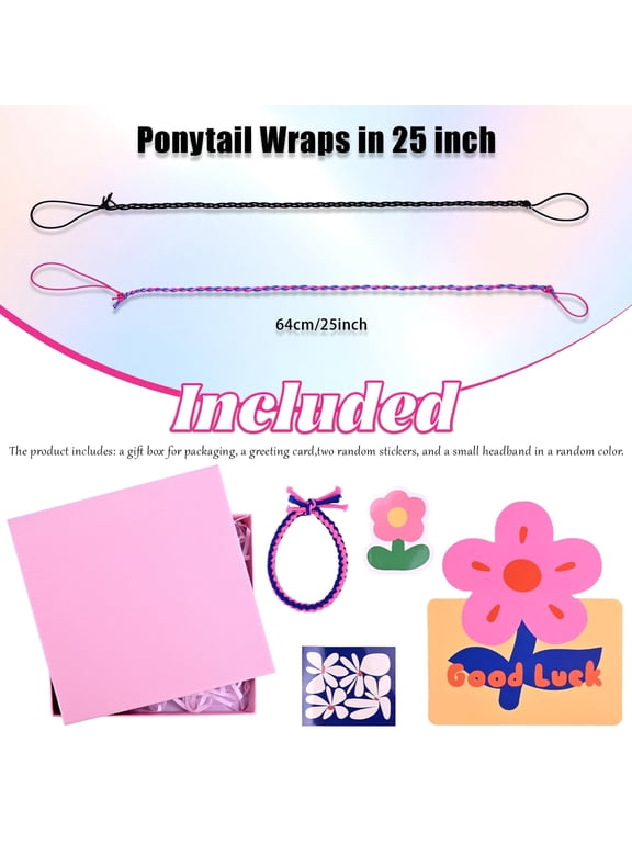 2PCS Multicolor Sport Hair Ties for women, 25“ x 2mmlong hair ties Ideal for Activities like Gym, Swimming,Surfing, Exercising, Running, and More.Suitable for wrapping the tail of long horses