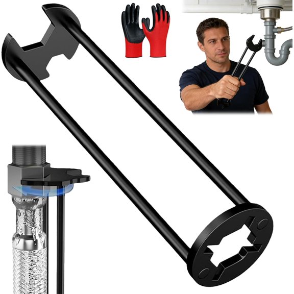 2PCS Multifunctional Sink Wrench Four-Jaw Hex Under Sink Faucet Tool for Kitchen Bathroom Installation Repair