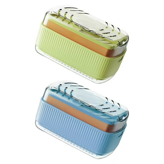 2PCS Multifunctional Soap Dispenser Drain Box Storage Container Set