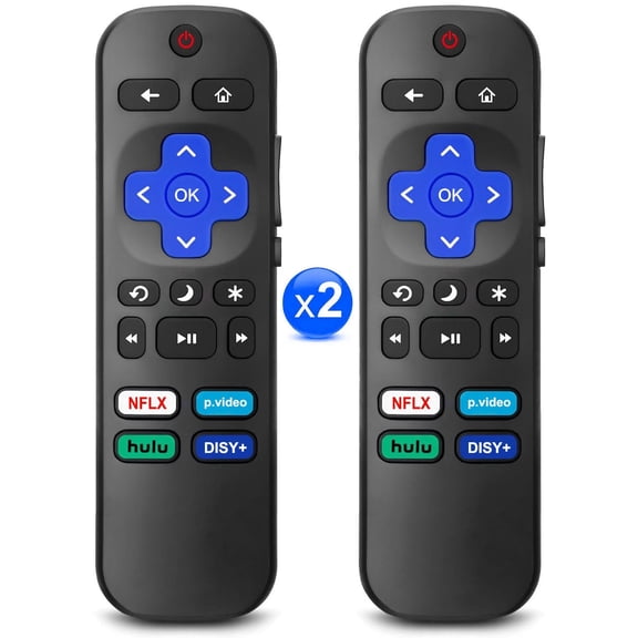 2PCS NEW Remote Control Replacement for All Roku TVs, for TCL TV/Hisense/Onn/Sharp/Element/Philips/Insignia/Jvc/RCA Smart TVs, Not for Stick and Box