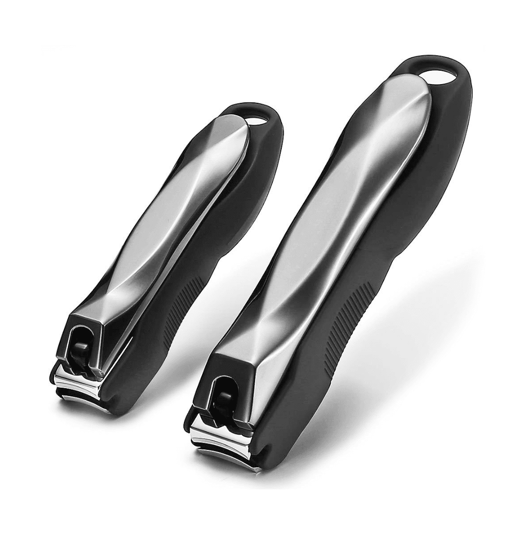 Heldig Nail Clippers with Catcher , 2Pcs Fingernail Clippers Toenail  Clippers Set, No Splash Nail Clipper with Nail File Toe Finger Nail Cutter  for
