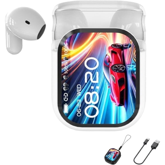 2PCS Ne20 Earbuds, NE20 Wireless Headphones, Ne20 Translation Earbuds, with 140 Language AI Translator Real Time, Bluetooth 6.0 Earphone, LCD Touch Screen, IPX6 Waterproof for Travel Business