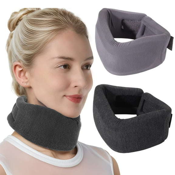 2PCS Neck Braces for Neck Pain, Elastic & Supportive Double-Foam Cervical Collars for Neck Support with Breathable Holes & Adjustable Fastener, Cervical Support Wraps to Stabilize Vertebrae
