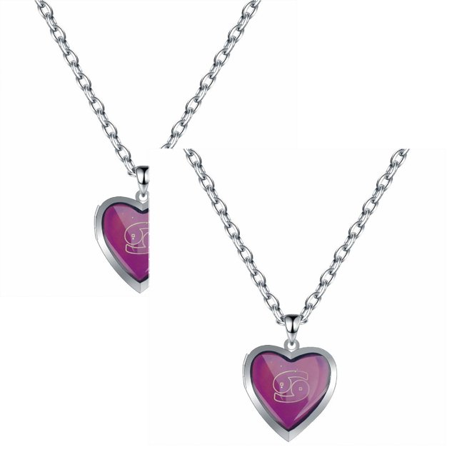 2PCS Necklaces for Women Heart Phase Box Twelve Constellation Sense