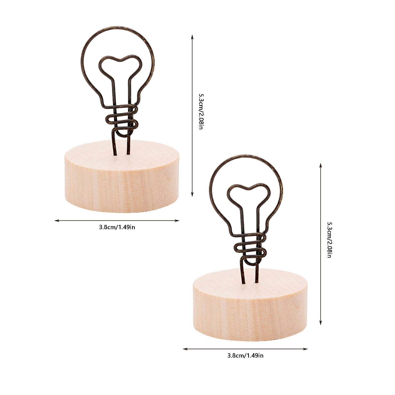 2Pcs Teacher Gifts First Day Of School Wooden Card Holders Wire Shape