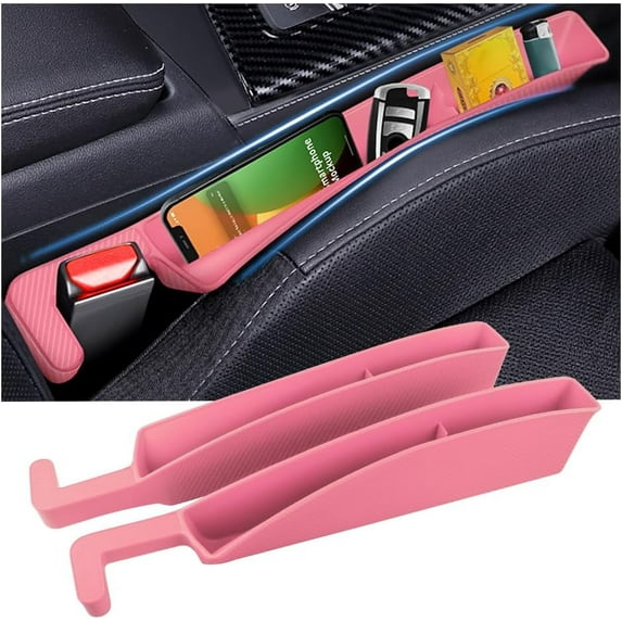 2PCS New Car Seat Gap Filler with 2 Storage Areas,Stylish Car Seat Gap Storage for Stabilizing Phone,Keys Wallet,Universal Car Seat Gap Filler Organizer (Carbon Brown)