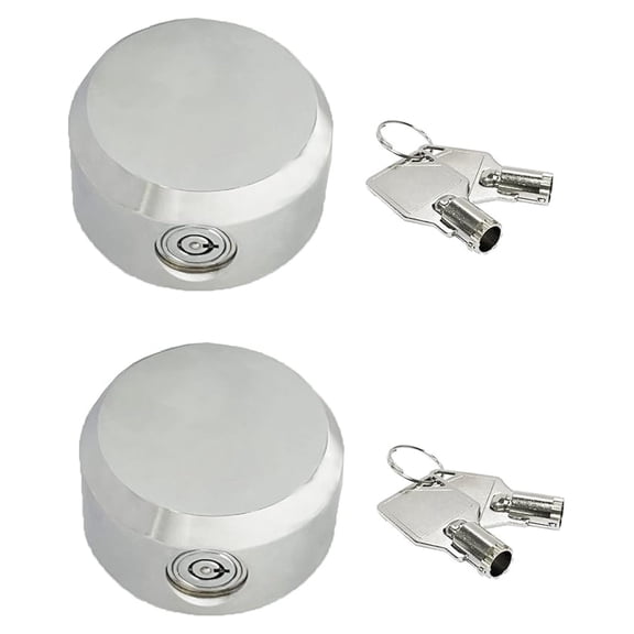 2PCS New Released Shackle Hockey Puck Round Padlock Van Trailer Tubular Key