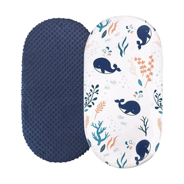 2PCS Baby Bassinet Cradle Sheet Adapts To Rectangle Oval Pram Bassinet Pads Minky Dot Cartoon Fitted Sheet Set C One Size One Size Walmart Business Supplies
