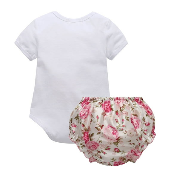 2PCS Newborn Baby Girl Romper Jumpsuit Bodysuit +Pants Shorts Outfit Set