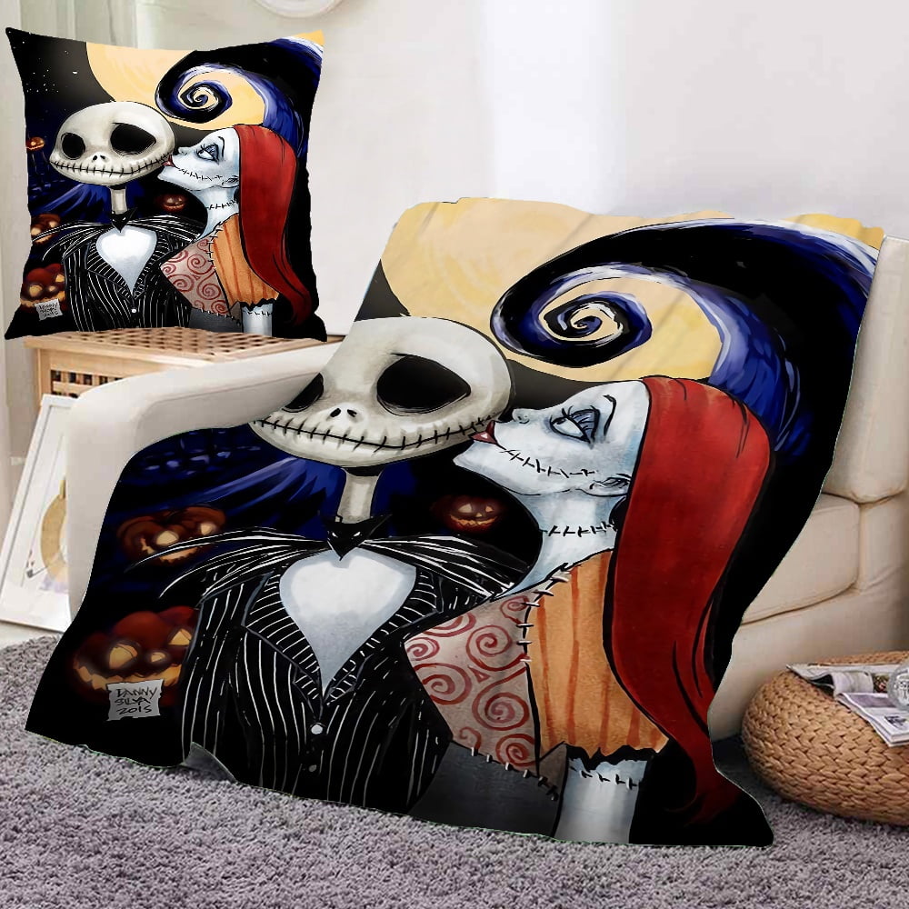 2PCS Nightmare Before Christmas Throw Soft Flannel Blanket For Soft