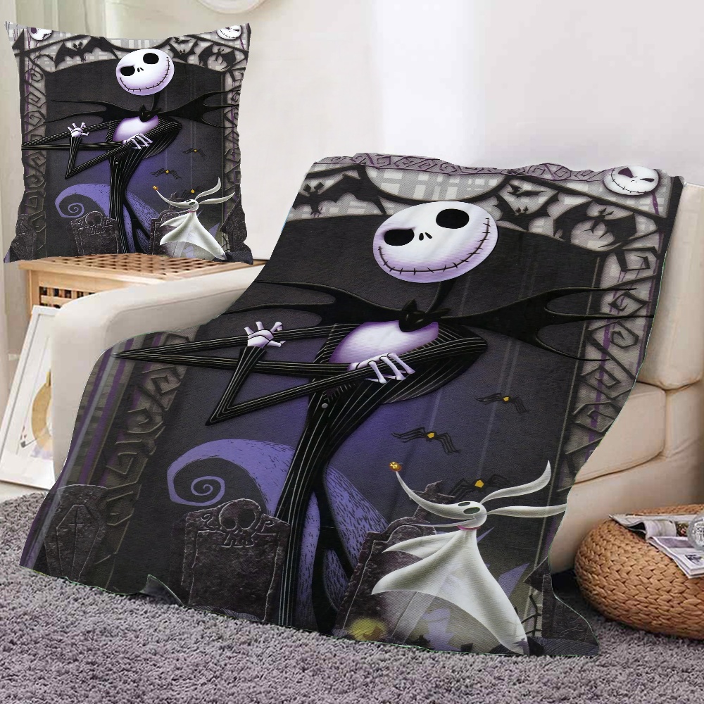 2PCS Nightmare Before Christmas Throw Throw Flannel Blanket For Soft Throw Blanket Outdoor Throw Blanket Cute Throw Blankets Walmart