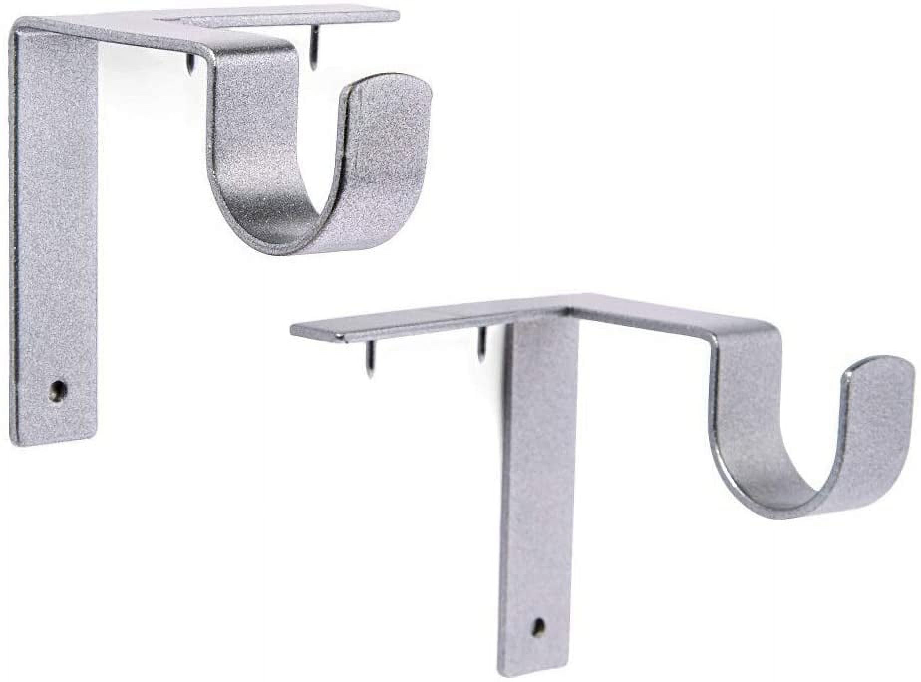 2PCS No Drill Curtain Rod Brackets, Self Adhesive Holder Hooks, Adjustable Hangers for Bedroom
