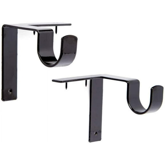 2PCS No Drill Curtain Rod Brackets No Drilling Self Adhesive Curtain Rod Holder Hooks Nail Free Adjustable Curtain Rod Hooks Curtain Hangers