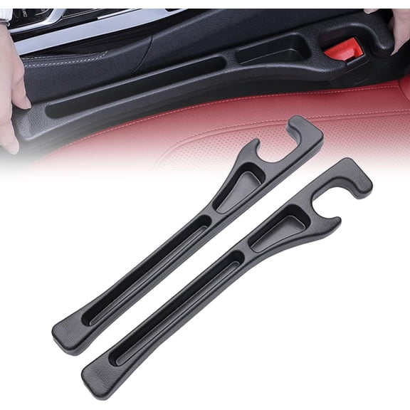 2PCS No Drop Seat Guard,2025 New Car Seat Side Gap Filler Organizer, Drop Seat Guards for Cars (Black 2Pcs)