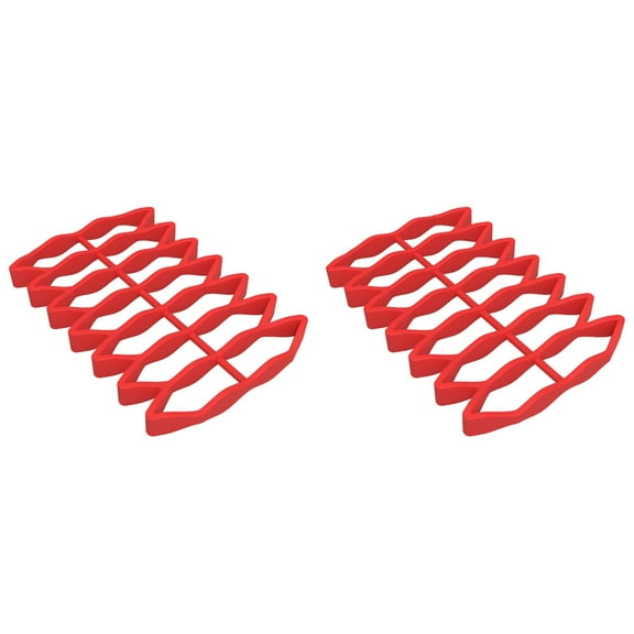 2PCS Nonstick Silicone Roasting Rack - Turkey Cooking Rack for Oven Baking, Heat Resistant Roast Rack for Even Cooking, Easy Clean Roasting Pan Accessory for Grilling & More