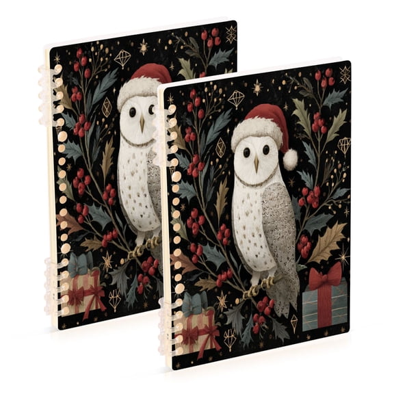 2PCS Notebook 8.3x5.7x0.4 Inch Journey Note Diary Hardcover Notebook 60 Pages,80g Paper Writing Smooth and Not Easy to Break Magical Christmas Cute Owl