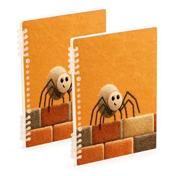2PCS Notebook 8.3x5.7x0.4 Inch Journey Note Diary Hardcover Notebook 60 Pages,80g Paper Writing Smooth and Not Easy to Break A Cute Spider