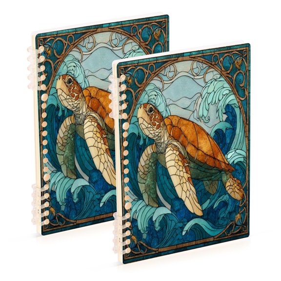 2PCS Notebook 8.3x5.7x0.4 Inch Journey Note Diary Hardcover Notebook 60 Pages,80g Paper Writing Smooth and Not Easy to Break Sea Turtle Stained