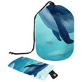 2PCS Ocean Whales Travel Cosmetic Bag Makeup Organizer Bag Bathroom