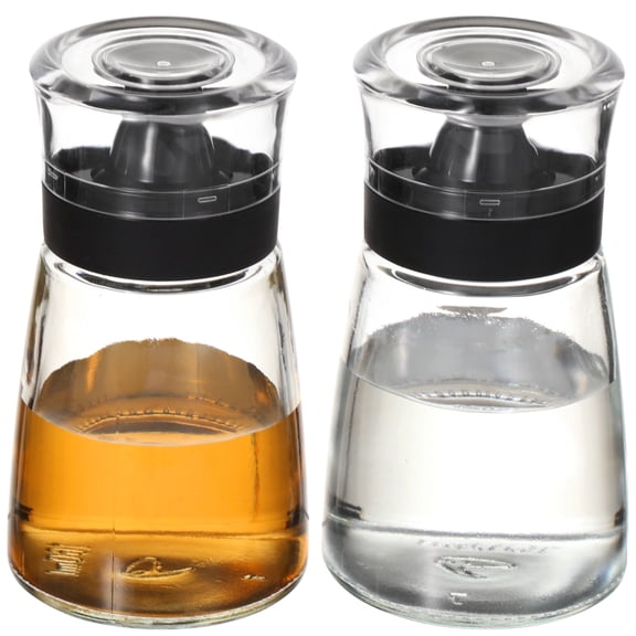 2PCS Oil Dispenser Bottles, Leakproof & Drip-less Oil and Vinegar Cruets, 5.4oz Airtight Glass Oil Containers, Olive Oil Bottles, Oil Decanters for Home Kitchen, Camping