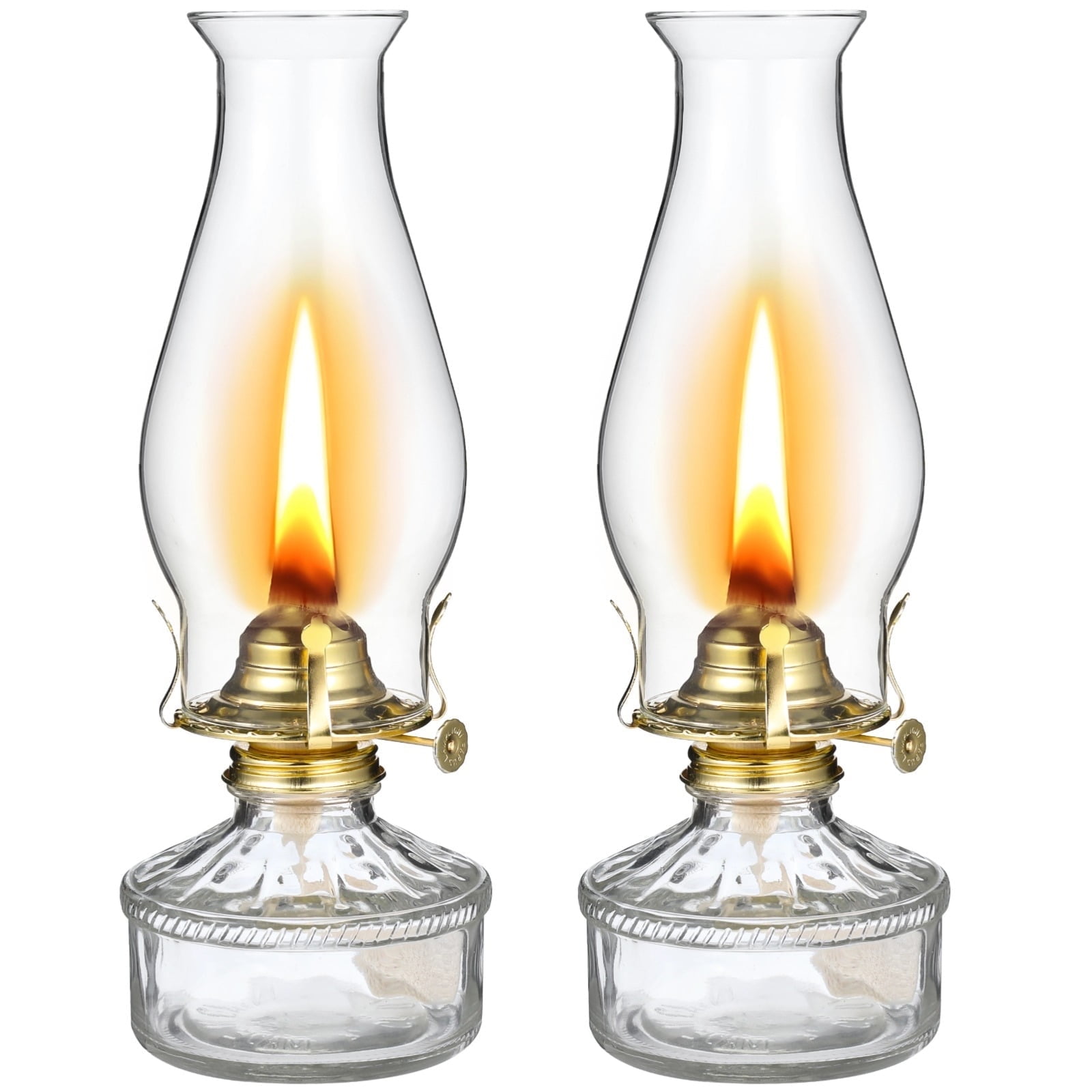 2PCS Glass Oil Lamps for Indoor Use Vintage Kerosene Lamp Oil Lantern Kerosene Lantern