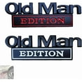 thumbnail image 1 of 2PCS Old Man Edition Car Emblem, Funny Edition Nameplate Decal, Tailgate Decal for Side Rear Tailgate Bumper, Old Man Metal Emblem Badge Sticker Decals for Cars Truck SUV Side (2pcsAB), 1 of 7