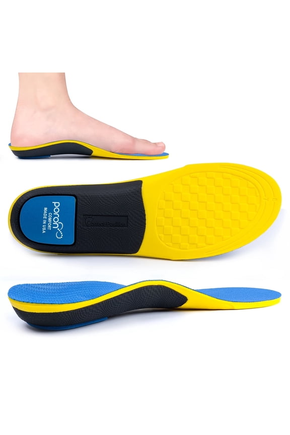 1 Pair Orthotic Arch Support Insoles, Shock Absorbing Memory Foam Foot Support Inserts with Stabilizer for Flat Feet, Reusable High Arch Support Pad Everyday Comfort for Women Men (EU:38-40)