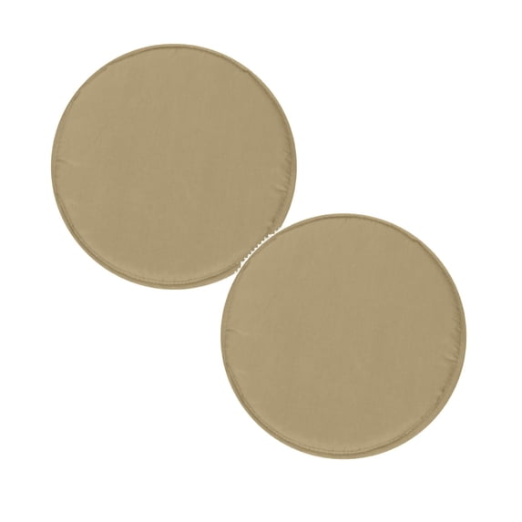 2PCS Outdoor 11.8-inch Round Reversible Seat Cushion, polyester(Brown)
