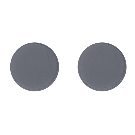 2PCS Outdoor 11.8-inch Round Reversible Seat Cushion, polyester(Dark Gray)