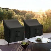 2PCS Outdoor Chair Covers, GARPROVM Waterproof Patio Chair Covers, 420D 35*38*31inches Outdoor Patio Furniture Covers, Black