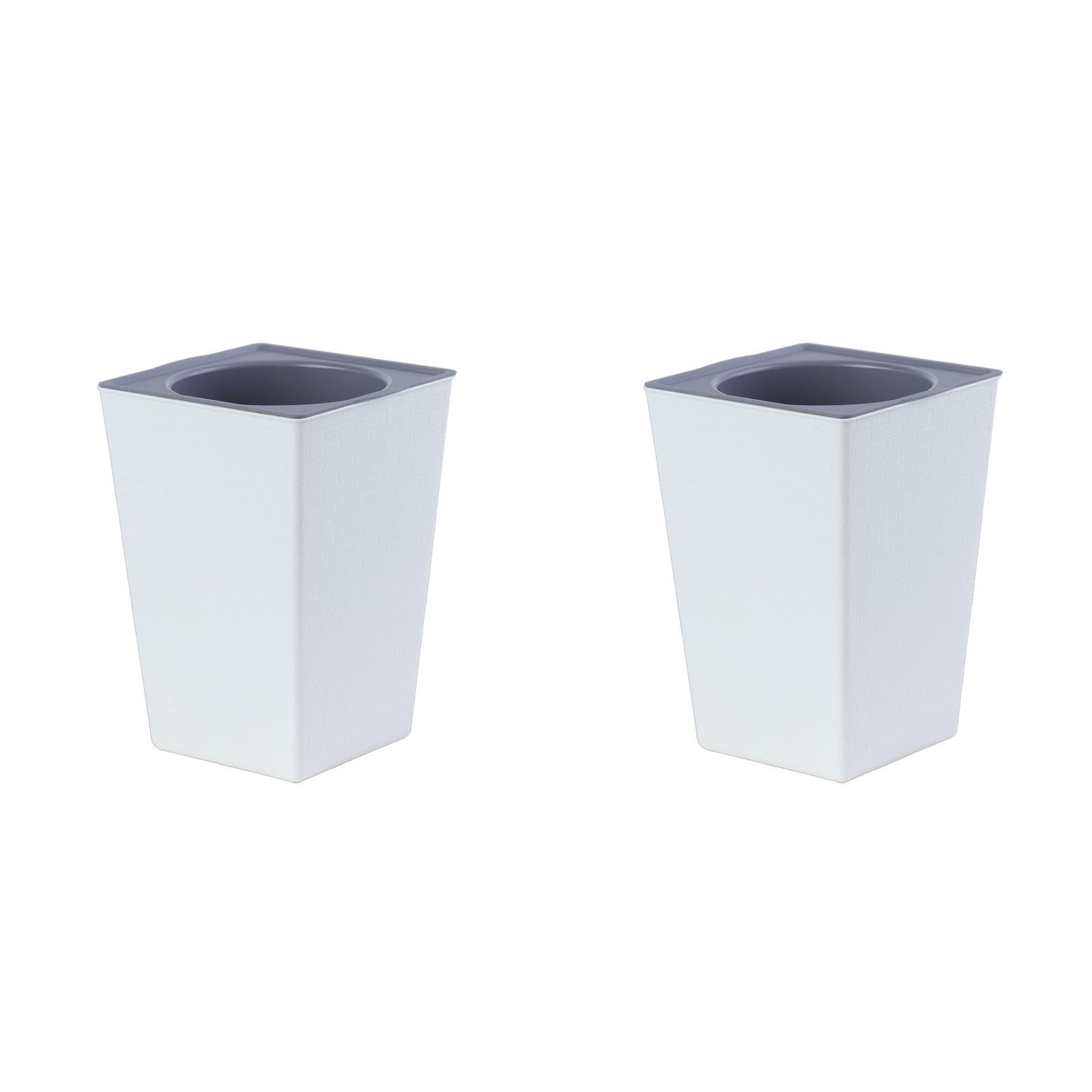 2PCS Outdoor Indoor Planter Pots - 17.2 Inch Tall Flower Pot with Drainage, Modern Pedestal Planters for Front Porch, Balcony, Deck, Large Decorative Pots for Trees, Flowers &