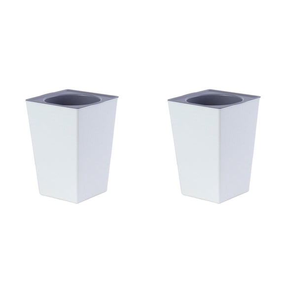 2PCS Outdoor Indoor Planter Pots - 17.2 Inch Tall Flower Pot with Drainage, Modern Pedestal Planters for Front Porch, Balcony, Deck, Large Decorative Pots for Trees, Flowers &