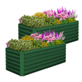 thumbnail image 1 of 2PCS Outdoor Metal Raised Garden Bed,6x3x2ft Planter Box for Vegetables,Flowers,Herbs w/269 Gallon Capacity,Green, 1 of 8