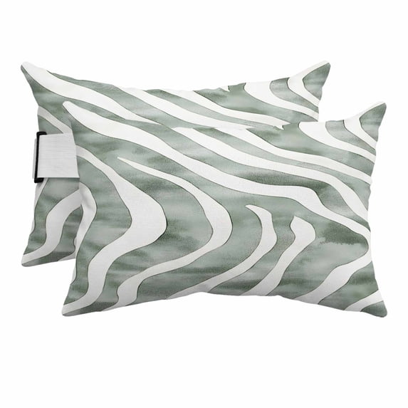 2PCS Outdoor Pillow for Chaise Lounge Chair Abstract Stripe Art Water ...