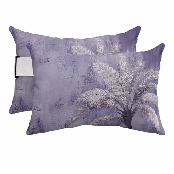 2PCS Outdoor Pillow for Chaise Lounge Chair Exotic Palm Tree on ...