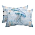 2PCS Outdoor Pillow for Chaise Lounge Chair Ocean Jellyfish Starfish