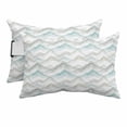 2PCS Outdoor Pillow for Chaise Lounge Chair Water Ripple Teal Gradient ...