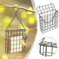 thumbnail image 1 of 2PCS Outdoor Suet Cage Bird Feeder, Wild Bird Feeder, Single Suet Cake Capacity, Fruit and Suet Feeder Style for Outside Hanging (Black), 1 of 5