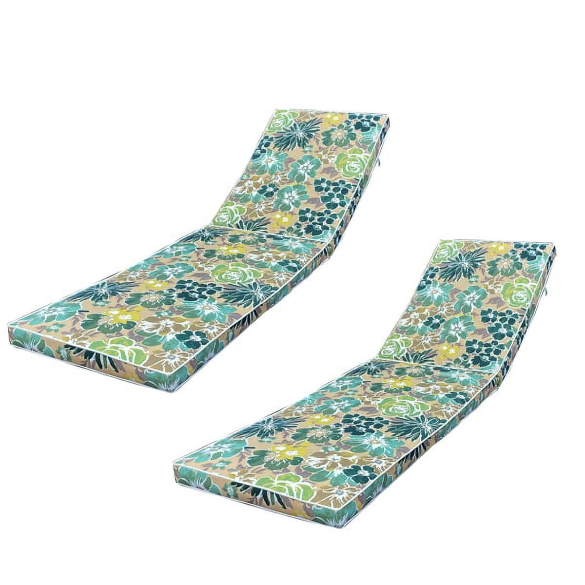2PCS Outdoor Water Resistant Chaise Lounge Cushions, Outdoor Lounge ...