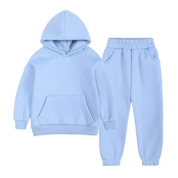 2PCS Outfits Sweatsuits Kids Tracksuits Long Sleeve Fleece Hoodies Sweatshirt Sweatpants Joggers Fall Winter Sports Sets