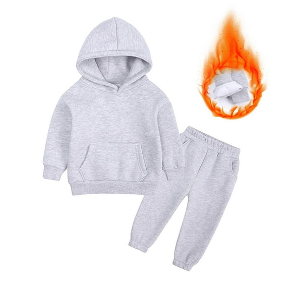 2PCS Outfits Sweatsuits Kids Tracksuits Long Sleeve Fleece Hoodies Sweatshirt Sweatpants Joggers Fall Winter Sports Sets