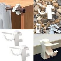 2PCS Outside Mounted Blinds Curtain Rod Bracket , Adjustable Clamp Seat Easy to Install No Drill Needed Holders Brackets for Bracket Rail