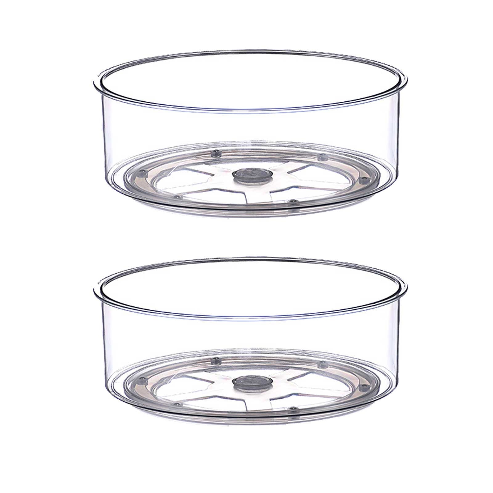 2PCS PET Round Rotating Storage Racks 360° Rotation Transparent and ...
