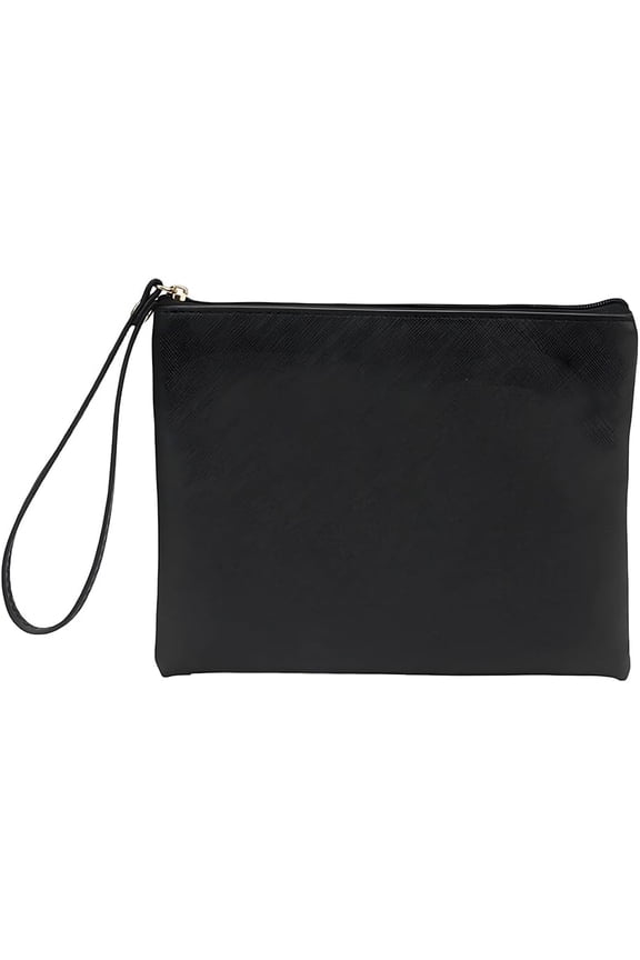 2PCS PU Leather Cosmetic Bags for Travel Waterproof Leather Zipper Pouches Multipurpose Portable Makeup Organizer Bag with Wristlet for Women Essentials Change Jewelry(Black)