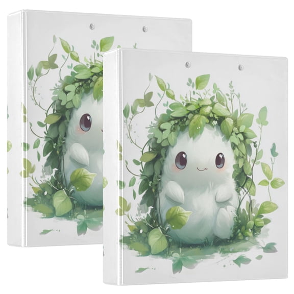 2PCS PVC Hard D-Ring 3 Hole Folder Multifunctional Writing Board File Binder Beautiful Cartoon Monster
